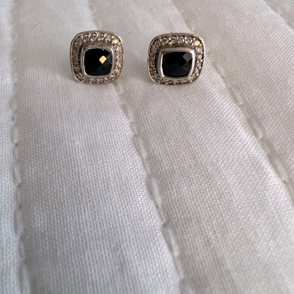 David Yurman Onyx Diamond Earrings
